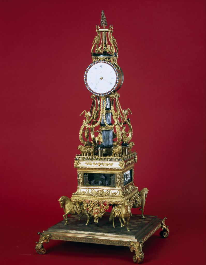 图片[1]-Copper gilded four-horse water-carrying method flower clock-China Archive